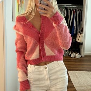 Zara Pink Plaid Sweater